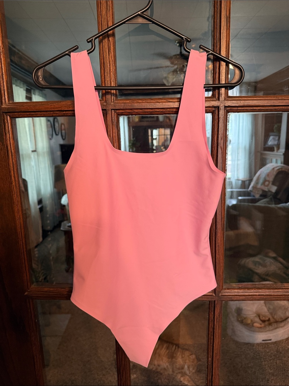 Parade Pink Square Neck Sleeveless‎ Recycled Nylon Bodysuit Medium Womens